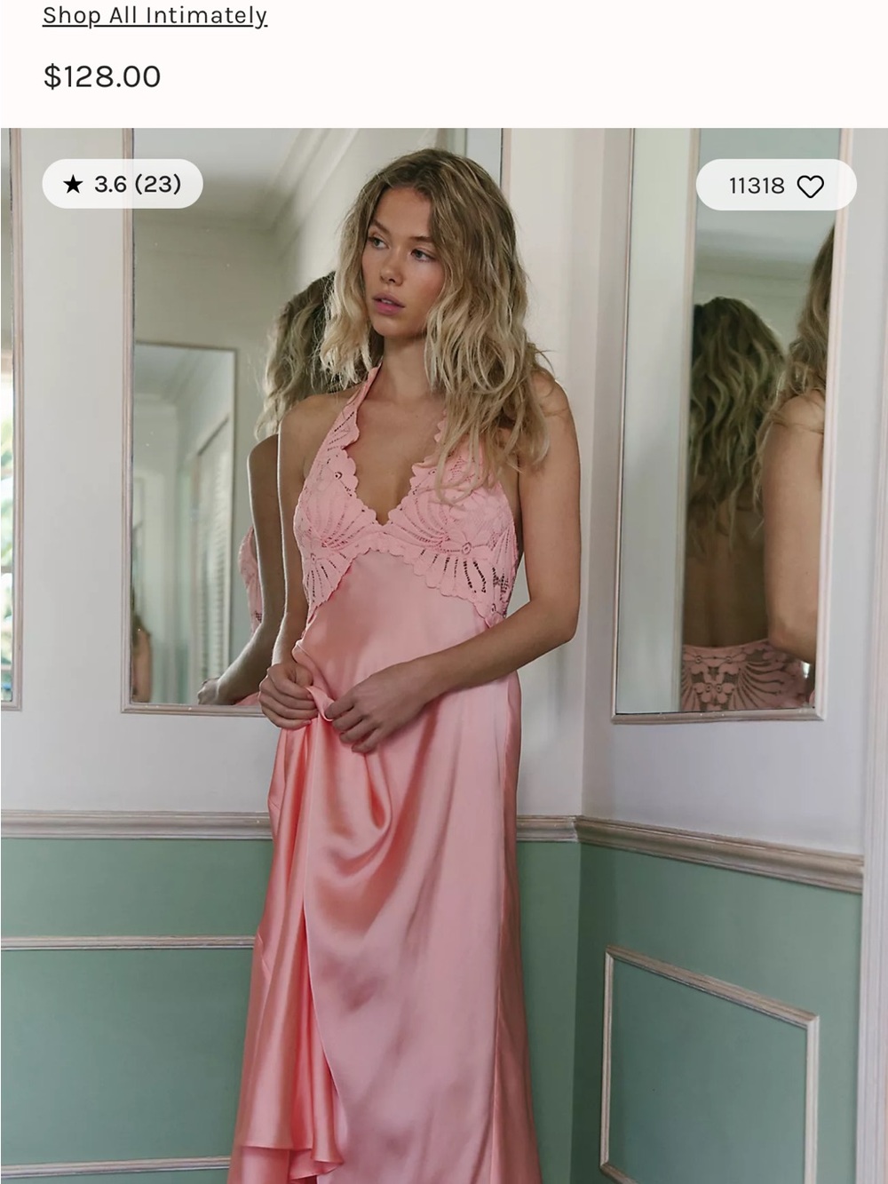 Free People Intimately Petal Party Slip Dress NWT XS retail $128  flamingo